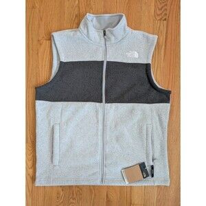 The North Face Mens Full Zip  Gordon Lyons F/Z Heather Grey Vest Mock Neck L NWT